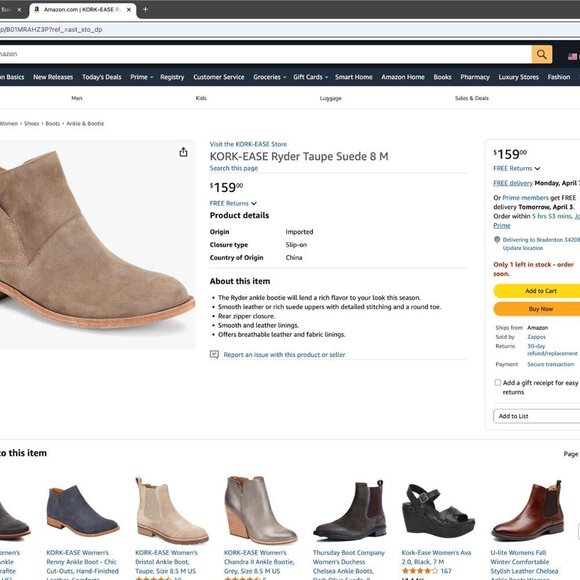 KORK-EASE Ryder Taupe Suede Size11 M. BRAND NEW - Picture 2 of 12